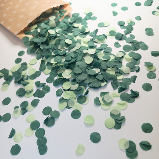 Biodegradable Wedding Confetti -  Deep Green and Sage Green