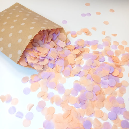 Biodegradable Wedding Confetti -  Peach and Lilac