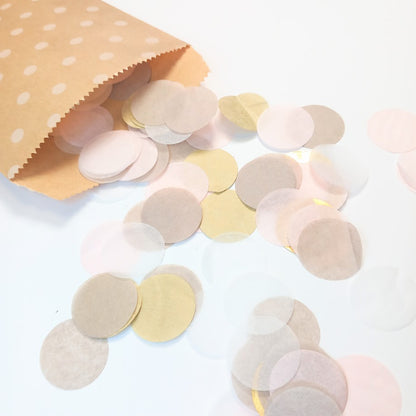 Biodegradable Wedding Confetti -  Blush, White, Beige and Gold