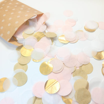 Biodegradable Wedding Confetti -  Blush, Gold and White