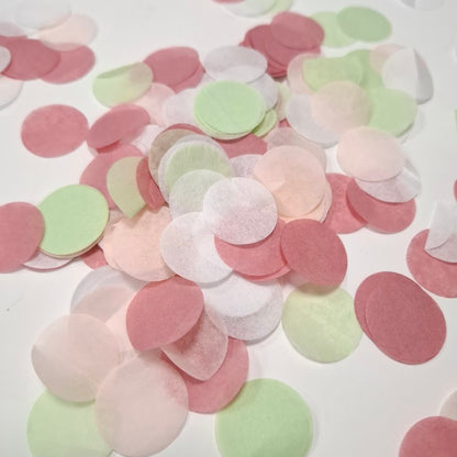 Biodegradable Wedding Confetti -  Willow Sage Green, Blush, White and Rose Pink