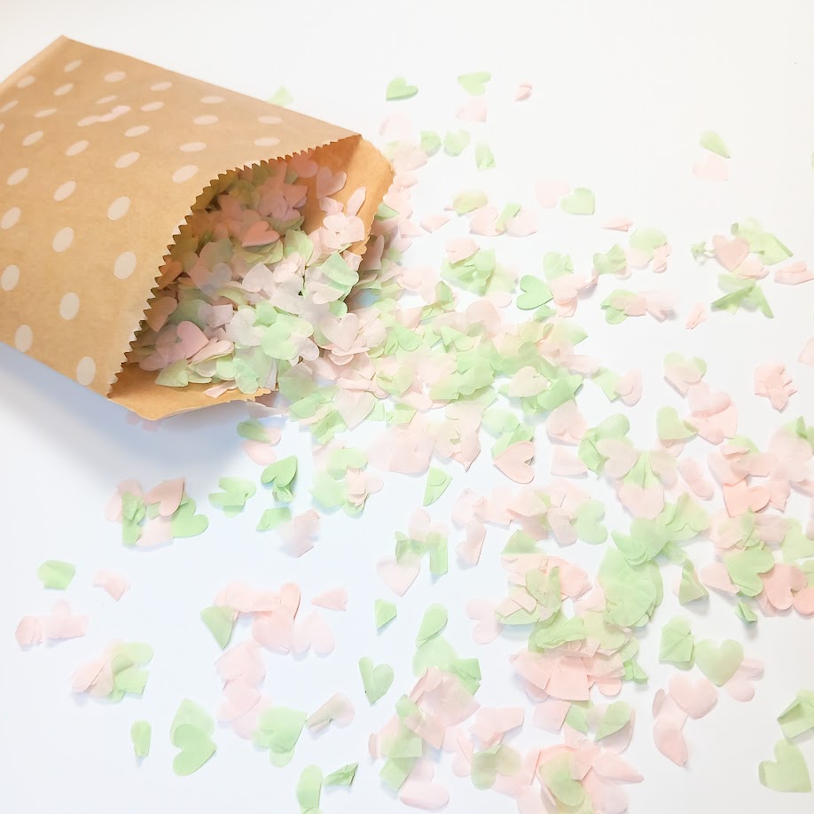 Biodegradable Wedding Confetti -  Willow Sage Green and Blush