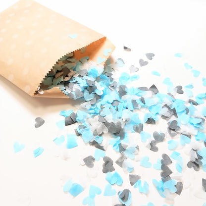 Biodegradable Wedding & Christening Confetti -  Dark Grey, Pale Blue and White