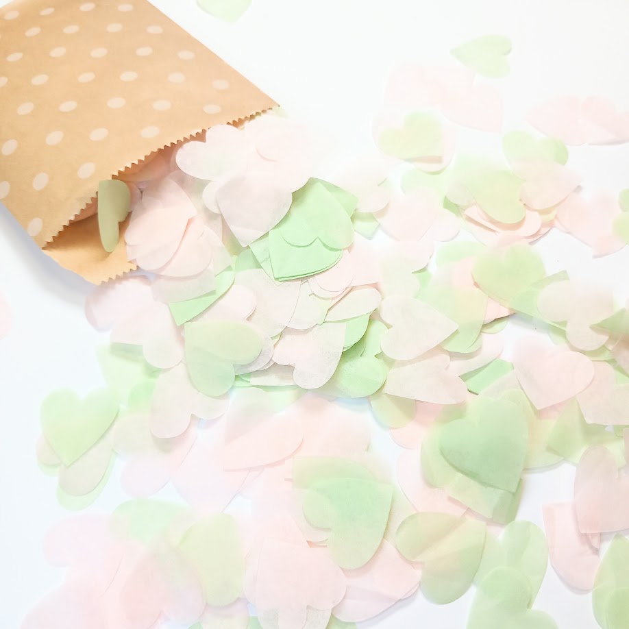 Biodegradable Wedding Confetti -  Willow Sage Green and Blush