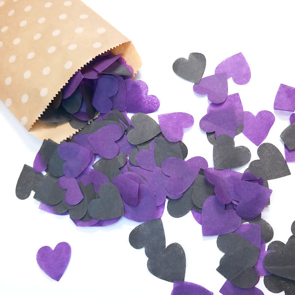 Biodegradable Wedding Confetti -  Purple and Black