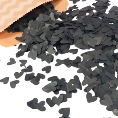 Biodegradable Wedding Confetti - Black Heart