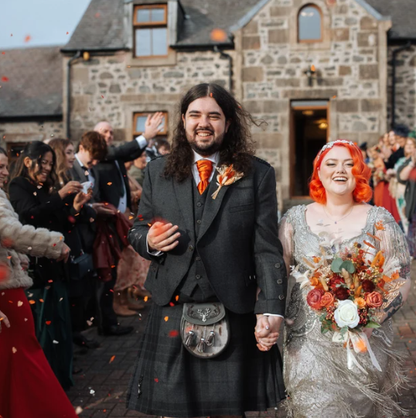 Biodegradable Wedding Confetti -  Black, Gold and Orange