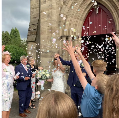 Biodegradable Tissue Paper Wedding Confetti - White and Beige