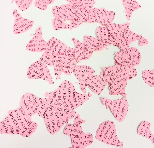 Personalised Table Confetti - Christening, Communion, Confirmation, Wedding, Birthday, Baby Shower, Hen Night  - Red with Pale Pink writing