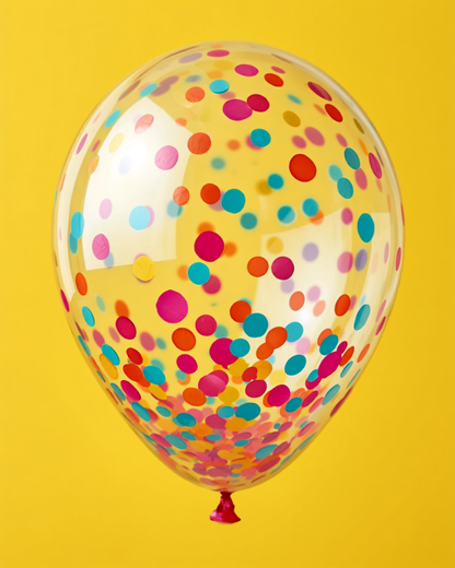 Confetti Filled Balloons with Free Ribbon - Rainbow colours