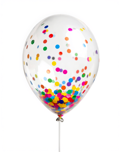 Confetti Filled Balloons with Free Ribbon - Rainbow colours