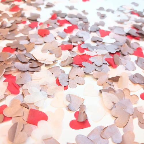 Biodegradable Heart Wedding Confetti - Red, RoseGold, White and Blush