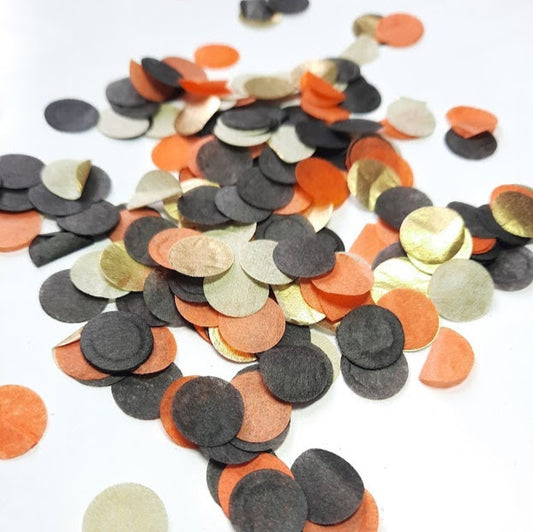 Biodegradable Wedding Confetti -  Black, Gold and Orange