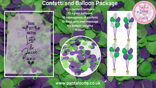 Biodegradable Wedding, Party Confetti and Balloon Package
