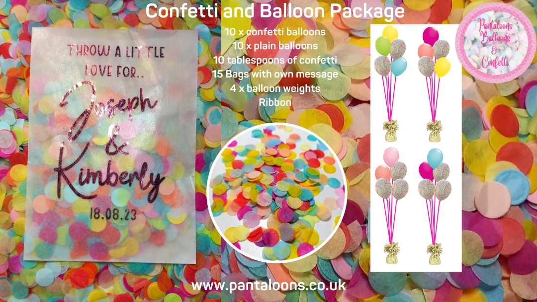 Biodegradable Wedding, Party Confetti and Balloon Package - Spring Floral Mix