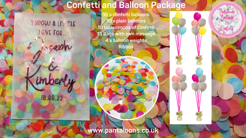 Biodegradable Wedding, Party Confetti and Balloon Package - Spring Floral Mix