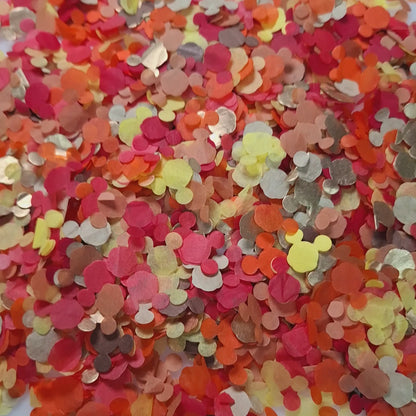 Eco Biodegradable Autumn Wedding Palm Leaf Confetti - Orange, Gold, Red, Yellow and Brown