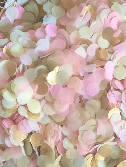 Eco Biodegradable Football Confetti - Cream, Pale Pink and Gold