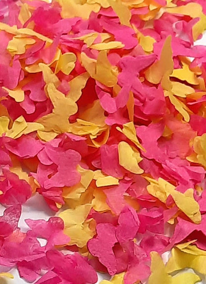 Eco Biodegradable  Butterfly Confetti - Bright Yellow and Fuchsia Pink