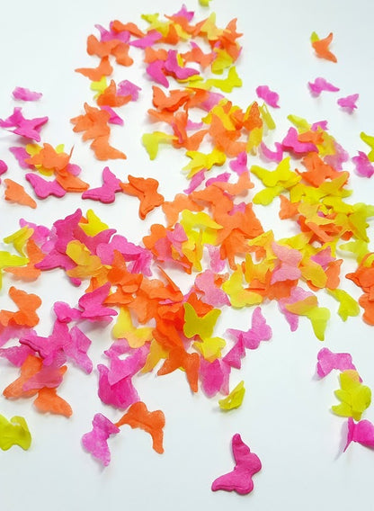 Eco Biodegradable  Butterfly Confetti - Fuchsia Pink, Yellow and Orange