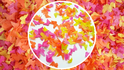 Eco Biodegradable  Butterfly Confetti - Fuchsia Pink, Yellow and Orange