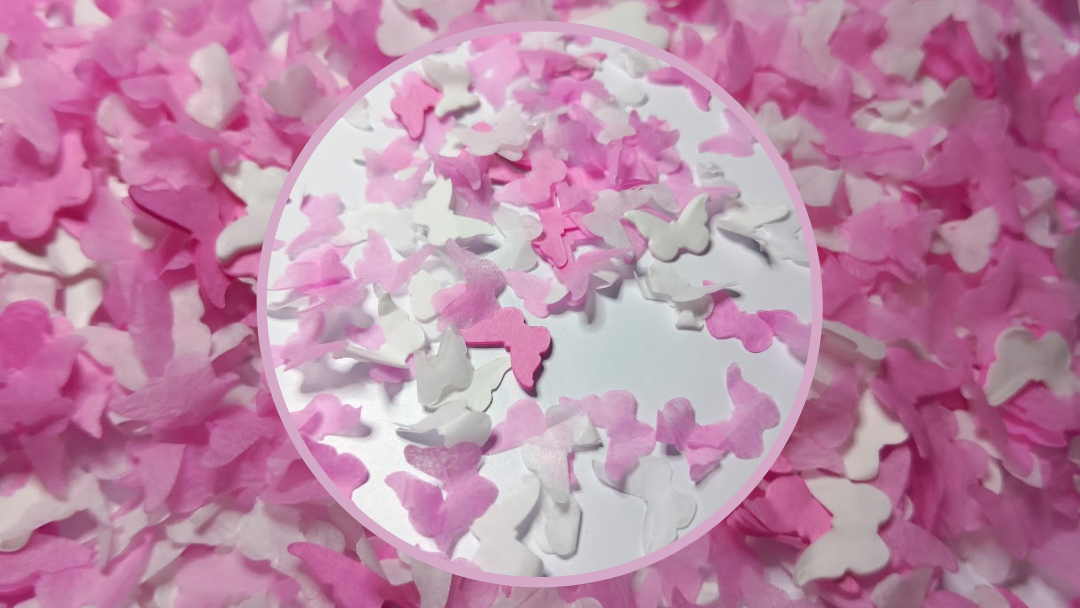 Eco Biodegradable Baby Shower Baby Feet Confetti - Pale Pink & White