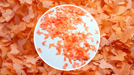 Eco Biodegradable  Butterfly Confetti - Coral and Orange
