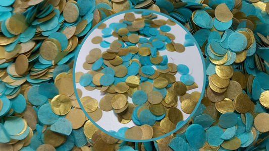 Biodegradable Wedding Confetti - Caribbean Blue and Gold