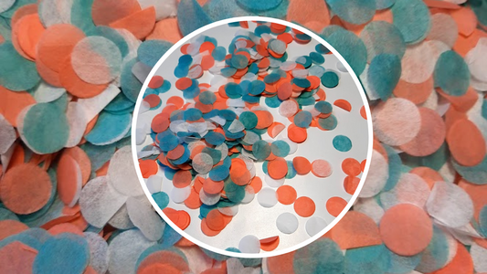 Biodegradable Wedding Confetti - Caribbean Blue, Coral and White
