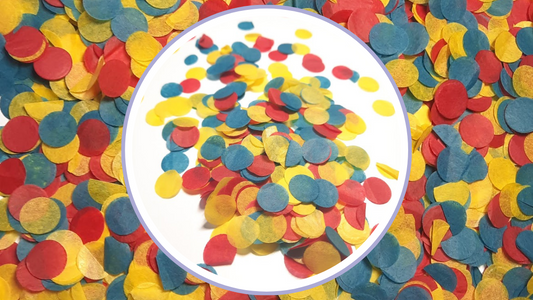 Biodegradable Wedding Confetti - Circus Colours - Teal Blue, Red, Yellow