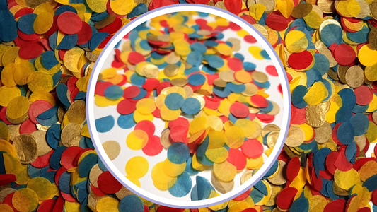 Biodegradable Wedding Confetti - Circus Colours - Teal Blue, Red, Yellow and Gold