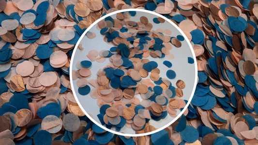 Biodegradable Wedding Confetti - Copper, Teal Blue and Peach