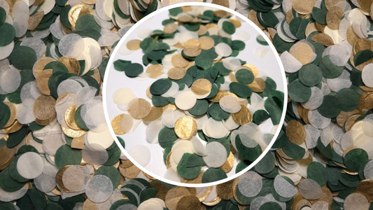 Biodegradable Wedding Confetti - Deep Green, Cream and Gold