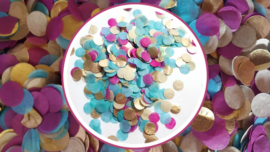 Biodegradable Wedding Confetti -  Gold, Turquoise Blue and Claret