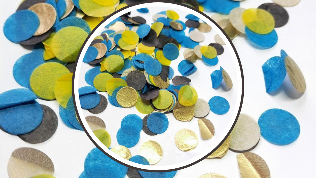 Biodegradable Wedding Confetti -  Gold, Turquoise Blue, Yellow and Black