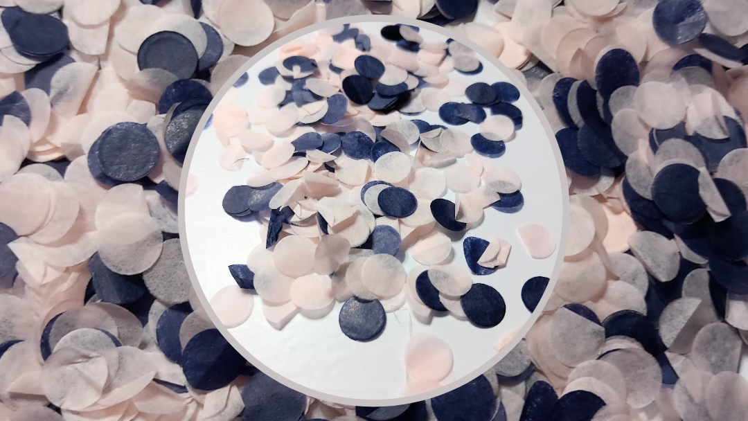 Biodegradable Wedding Confetti -  Navy Blue and Blush