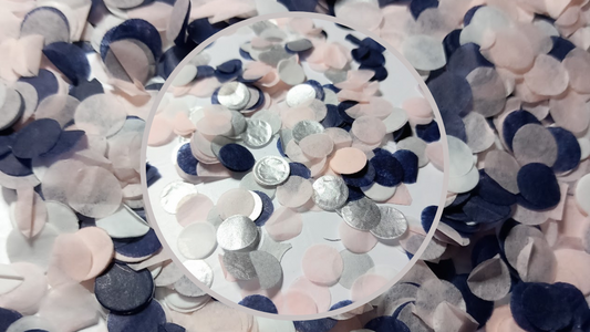 Biodegradable Wedding Confetti -  Navy Blue, Blush and Silver