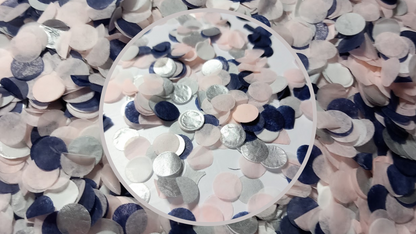 Biodegradable Wedding Confetti -  Navy Blue, Blush, White and Silver