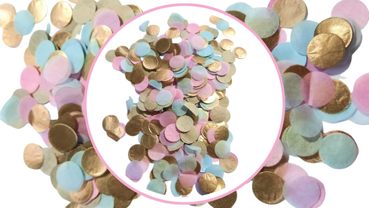 Biodegradable Wedding Confetti - Pale Pink, Baby Blue and Gold