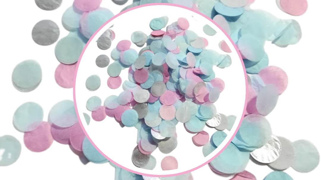 Biodegradable Wedding Confetti - Silver, Pale Pink and Baby Blue