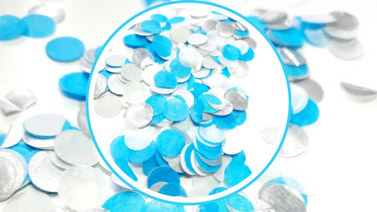 Biodegradable Wedding Confetti - Silver and Turquoise Blue