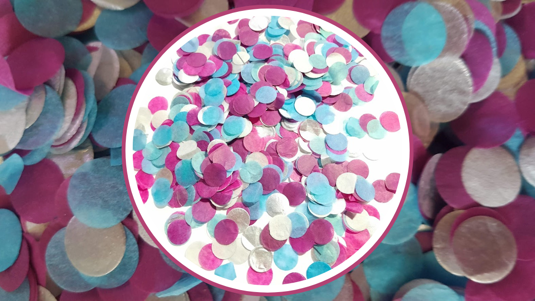 Biodegradable Wedding Confetti - Silver, Claret and Turquoise Blue