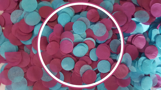 Biodegradable Wedding Confetti - Claret and Turquoise Blue