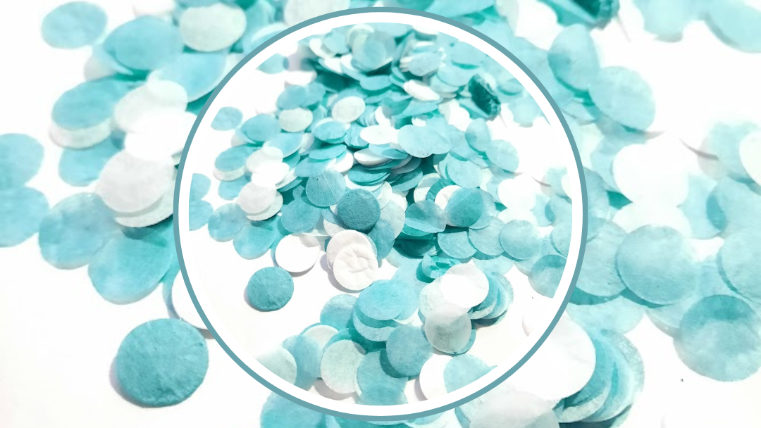 Biodegradable Wedding Confetti - White and Caribbean Blue