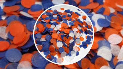 Biodegradable Wedding Confetti - White, Dark Blue and Orange