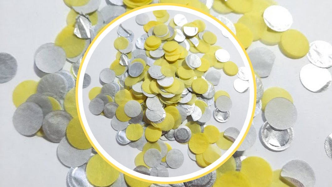 Biodegradable Wedding Confetti - Yellow and Silver