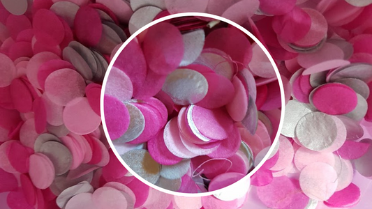 Biodegradable Wedding Confetti -  Silver, Fuchsia Pink and Pale Pink