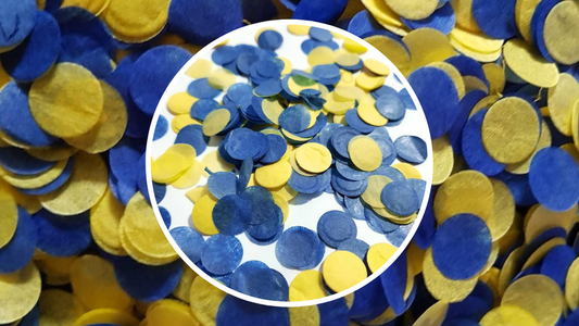 Biodegradable Wedding Confetti - Yellow and Dark Blue