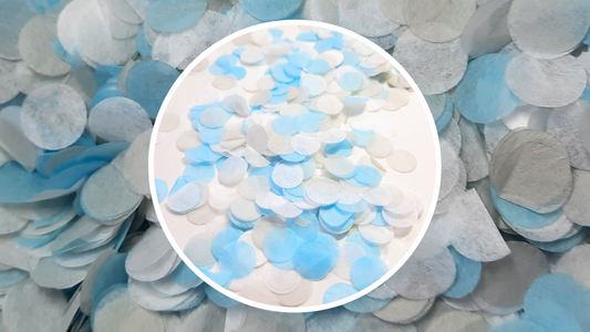 Biodegradable Wedding Confetti - Pale Blue, Light Grey and White