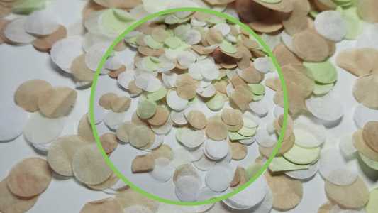 Biodegradable Wedding Confetti - Willow Sage Green, Beige and White